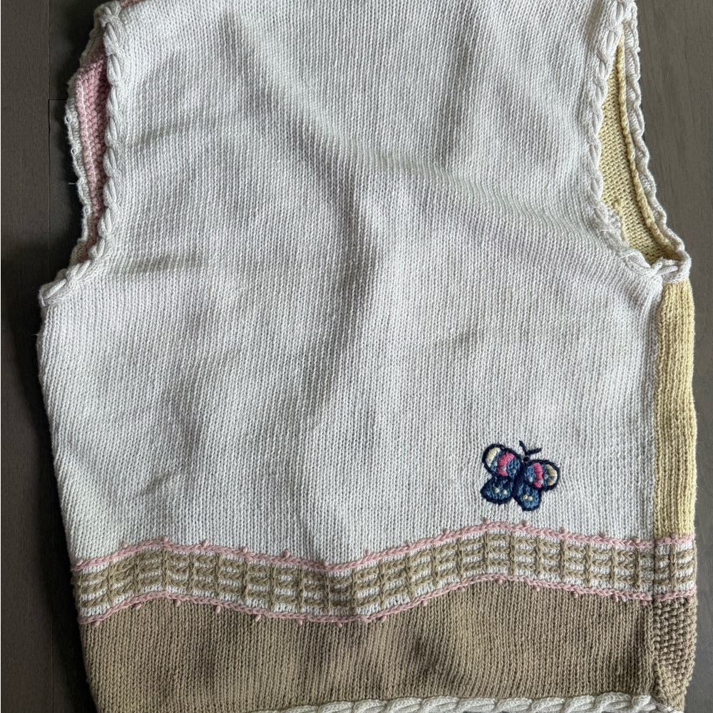 Vintage Koret Butterfly Flower Knit Vest - Picture 4 of 4